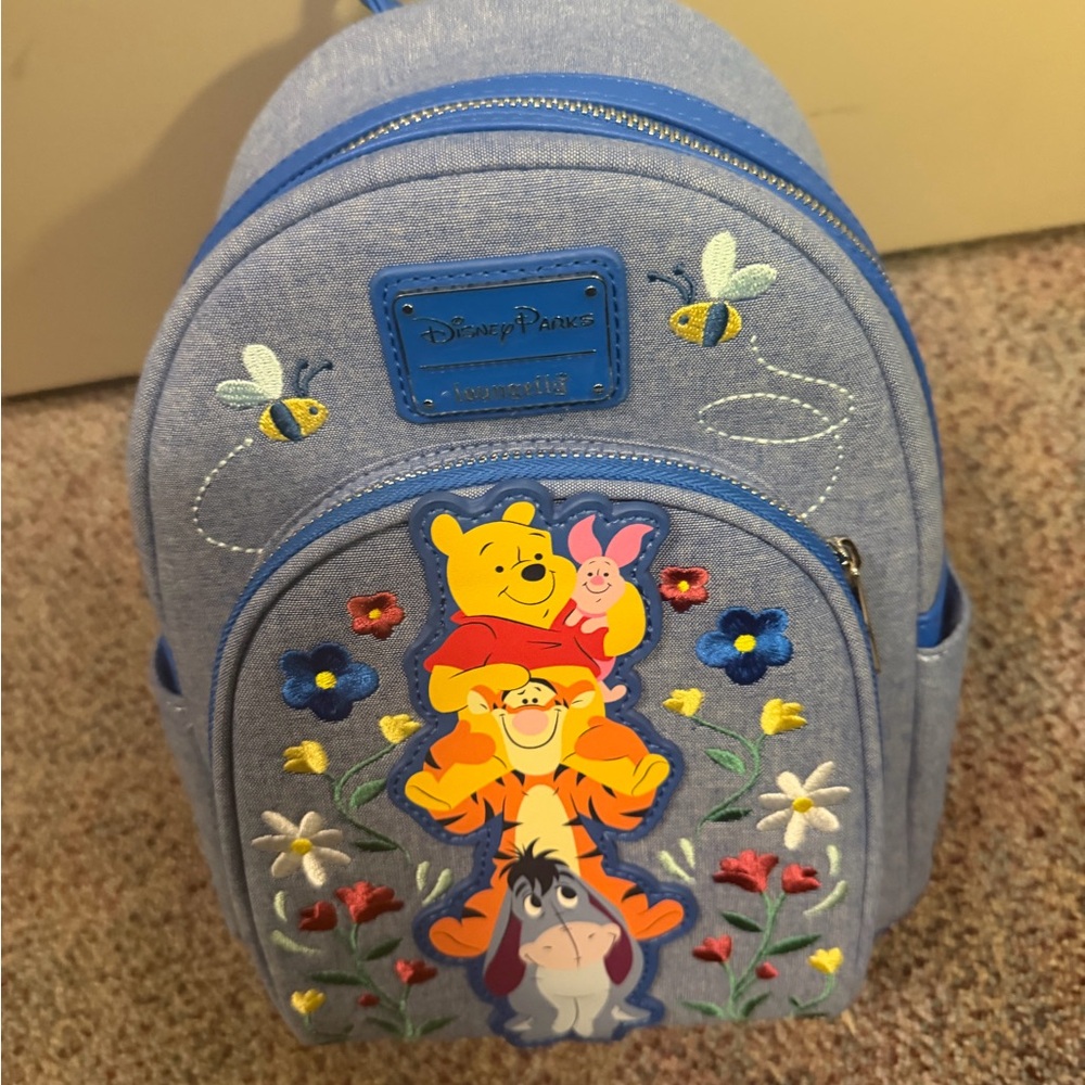 Disney Blue Backpack with Winnie the Pooh and Friends